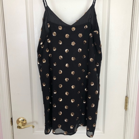 BB Dakota Gold Sequin Polka Dot Dress - Picture 6 of 7